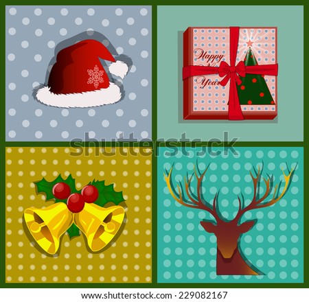 Set Of Christmas Symbols, Icons Stock Vector Illustration 229082167