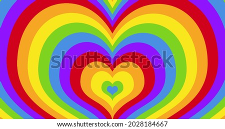 Multiple hearts in rainbow colors. lgbtq pride and equality celebration concept digitally generated