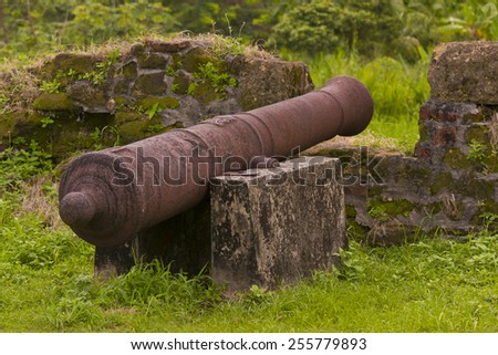 COLON, PANAMA - AUGUST 12, 2009: Fort San Lorenzo, a World Heritage site, at mouth of Chagres River.