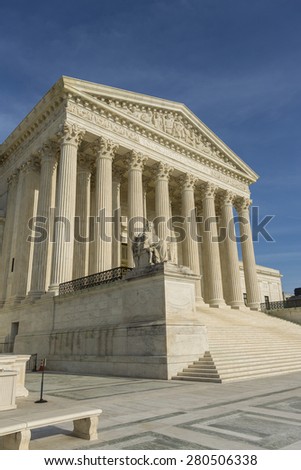 WASHINGTON, DC, USA - APRIL 06, 2015: United States Supreme Court building exterior.