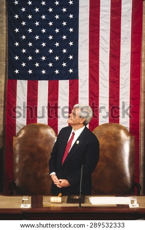 WASHINGTON, DC, USA - U. S. Representative Newt Gingrich (R-Georgia), State of the Union address. January 27, 1998