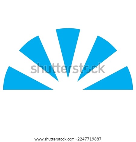 Blue and white vector graphic of a map symbol denoting a viewpoint