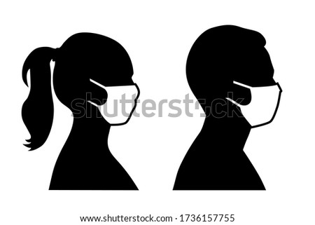 Similar – Image, Stock Photo Man with face mask and gloves looking out the window