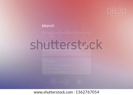 Digital calendar displayed on a screen vector