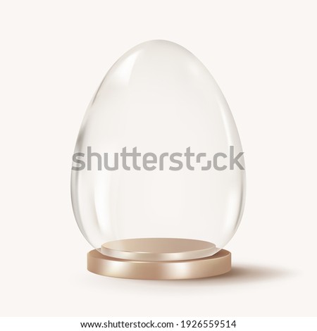 3D rendering Easter egg dome glass product backdrop vector 