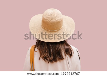 Similar – Image, Stock Photo Rearview of a woman on the river