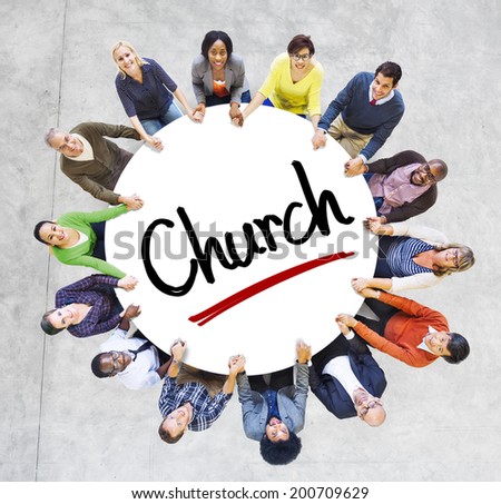 Multi-Ethnic Group of People and Church Concepts