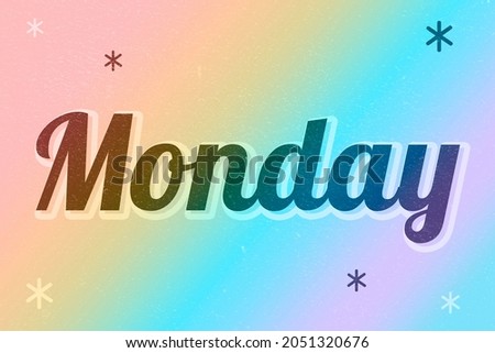 Monday word colorful star patterned typography Photo stock © 