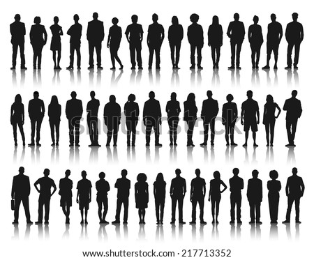 Silhouette Group of People Standing