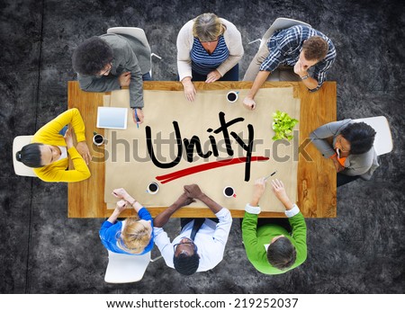 People in a Meeting and Single Word Unity