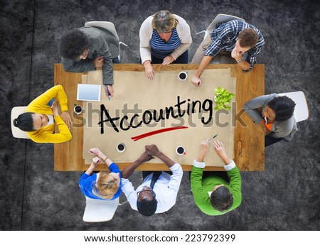 Aerial View with People and Text Accounting
