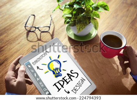 Digital Brainstorming Design Ideas Concept