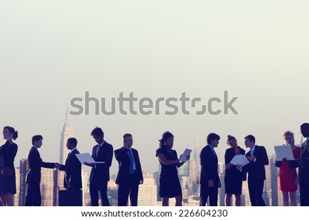Business People New York Outdoor Meeting Concept