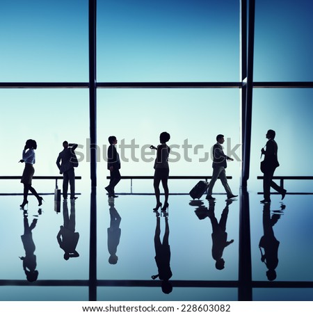 Business People Walking Waiting Office Concept