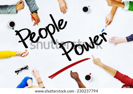 Multiethnic People Discussing About People Power