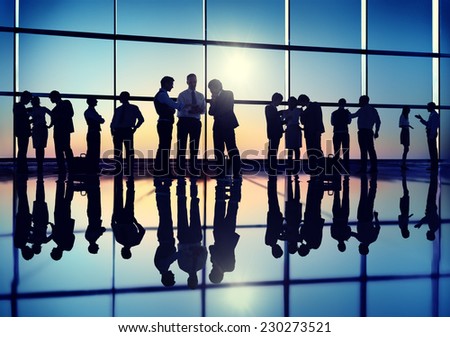 Group of Business People in Back Lit