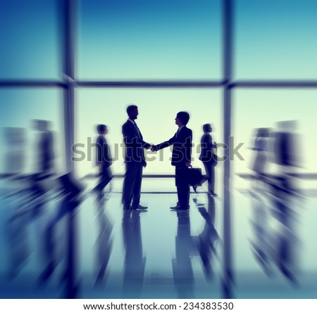 Business Meeting Handshake Silhouette Seminar Conference Concept
