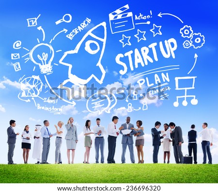 Start Up Business Launch Success Business Communication Concept
