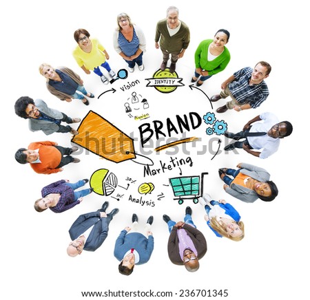 Diverse People Aerial View Marketing Brand Concept