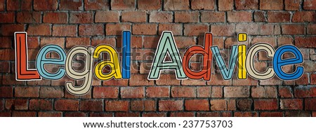 Legal Advice Brick wall Single Word Text Background Clean Concept