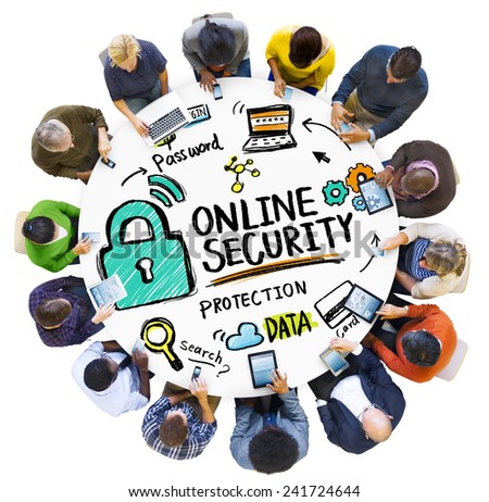 Online Security Protection Internet Safety People Technology Concept
