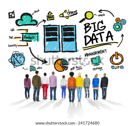 Ethnicity Cheerful Group Big Data Information Data Center Concept