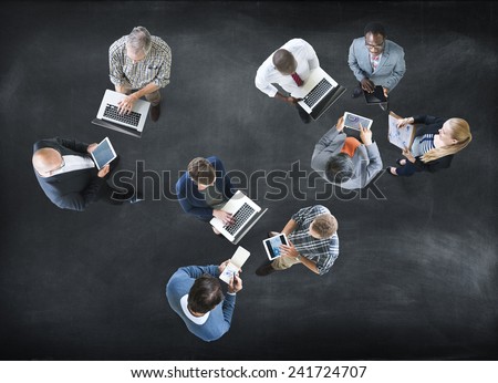 Aerial View Business People Working Community Togetherness Concept