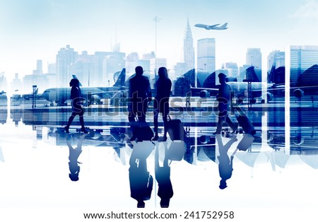 Business People Travel Corporate Aiport Passenger Terminal Concept