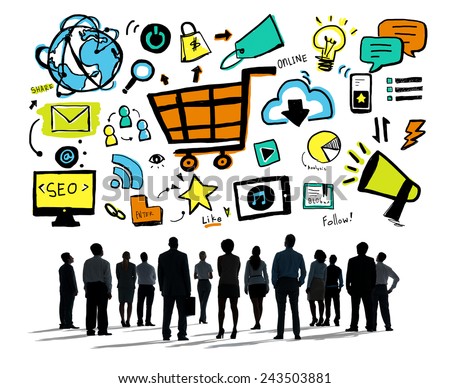 Business People Online Marketing Professional Team Aspiration Concept
