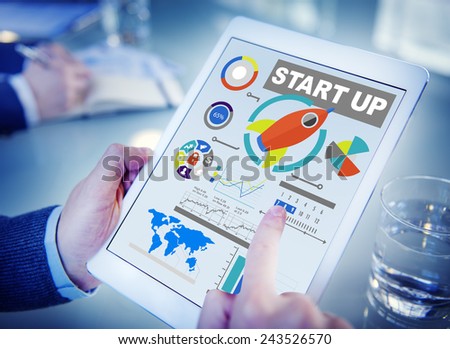 Start up Planning Innovation Digital Devices Working Concept