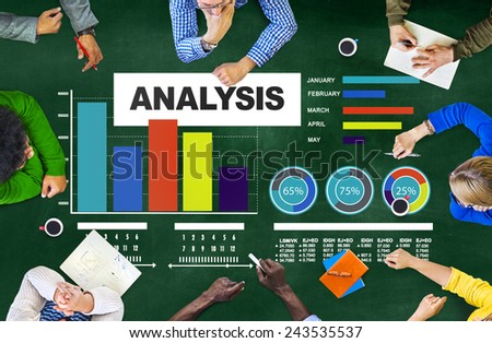 Analysis analyzing information bar graph data concept