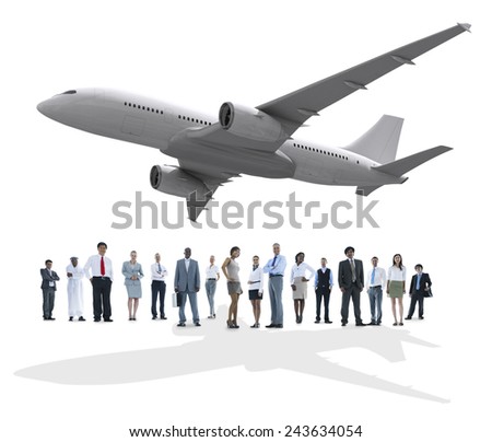 Travel Business People Airplane Diversity Trip Flight Concept