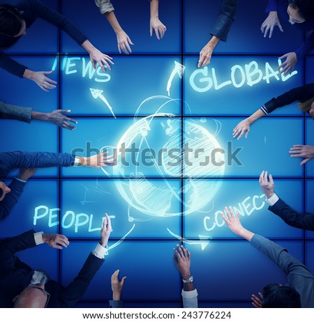 Business People Meeting Corporate Global Connection Office Concept
