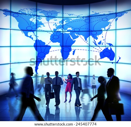 Business People Commuter Technology Security Global World Concept