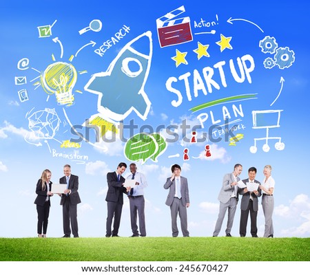 Start Up Business Launch Success Business Communication Concept