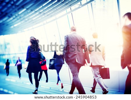 Business People Walking Commuter Corporate Travel Concept