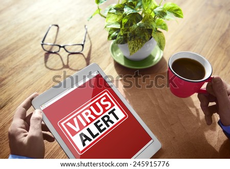 Virus Alert Warning Digital Device Wireless Browsing Concept