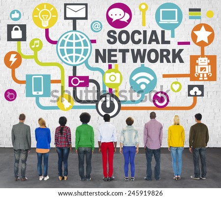 People Togetherness Rear View Communication Social Network Concept