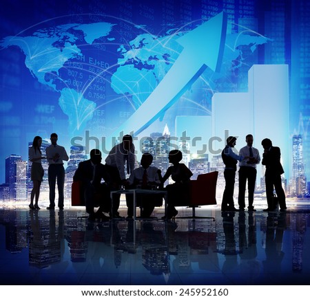 Silhouette of Business People Meeting