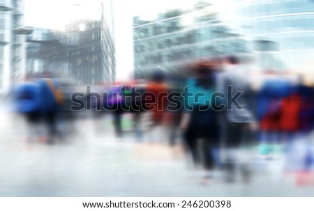Crowd People Commuter City Travel Walking Concept