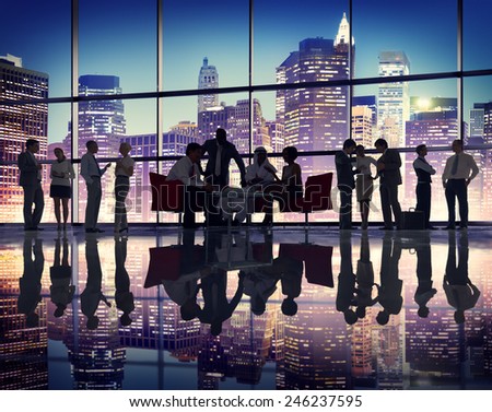 Business People Meeting Corporate Office Buildings Working Concept
