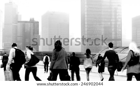 Commuter Buiness People Corporate Cityscape Walking Travel Concept
