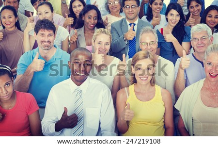 Thumbs Up People Diversity Multiethnic Group Concept
