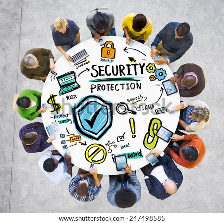 Ethnicity People Digital Devices Security Protection Communication Concept