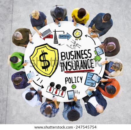 Multiethnic People Digital Devices Risk Business Insurance Concept