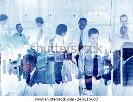Business People Working Togetherness Teamwork Support Partnership Company