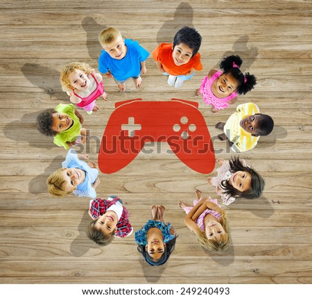 Multiethnic Group of Children with Play Concept