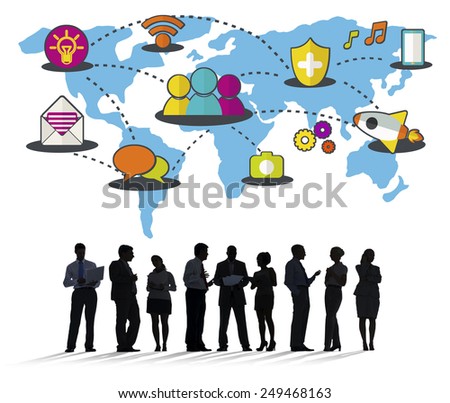 Social Network Sharing Global Communications Connection Concept