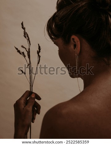 Similar – Image, Stock Photo Delicate woman in beige bodysuit in studio