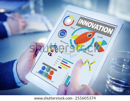 Digital Tablet Working Creativity Growth Success Innovation Concept